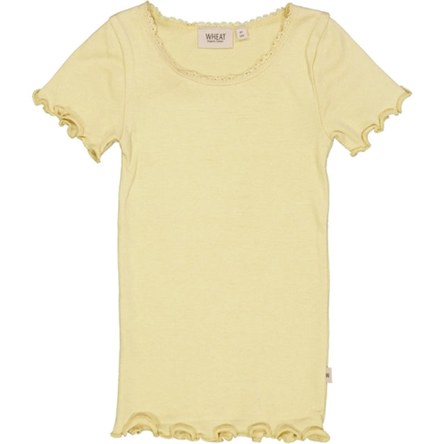 Wheat Yellow Dream Rib Lace T-shirt