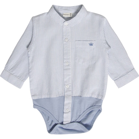 Hust & Claire Baby Light Blue Bertil Skjortebody NOOS