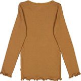 Wheat Caramel Rib Lace Bluse 3