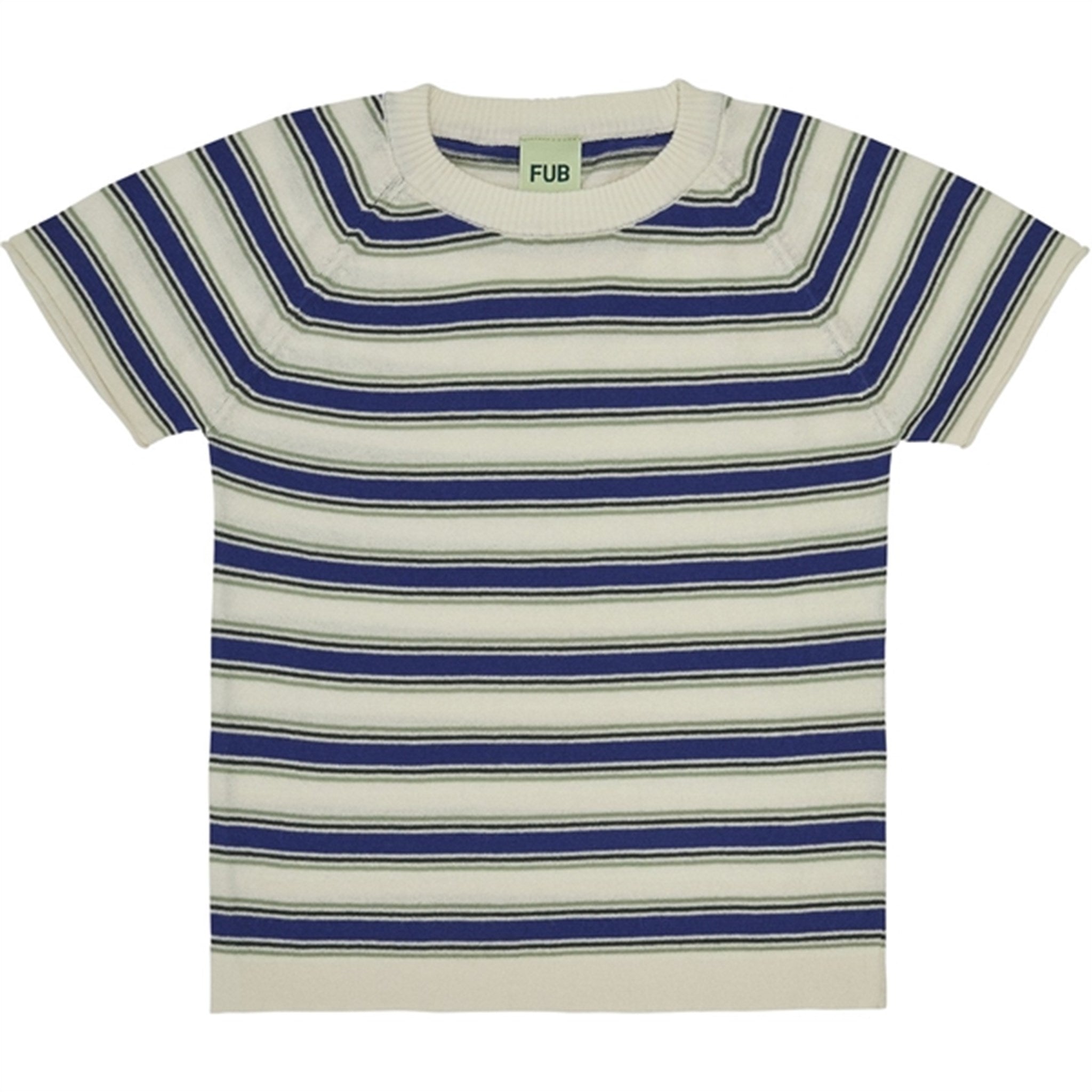 FUB Multi Striped T-Shirt Ecru/Cobolt