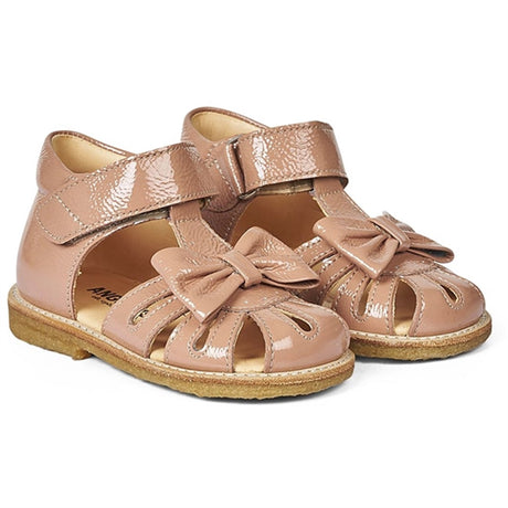 Angulus Begyndersandal M. Sløjfe Og Velcro Dark Peach