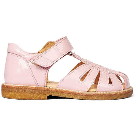 Angulus Sandal M. Velcrolukning Peach/Peach Glitter 2