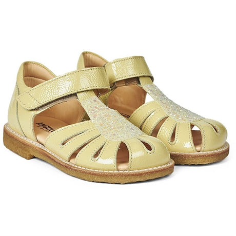 Angulus Sandal M. Velcrolukning Lys Gul/Lys Gul Glitter