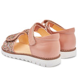 Angulus Sandal M. Velcrolukning Mørk Peach/Multi Glitter 3