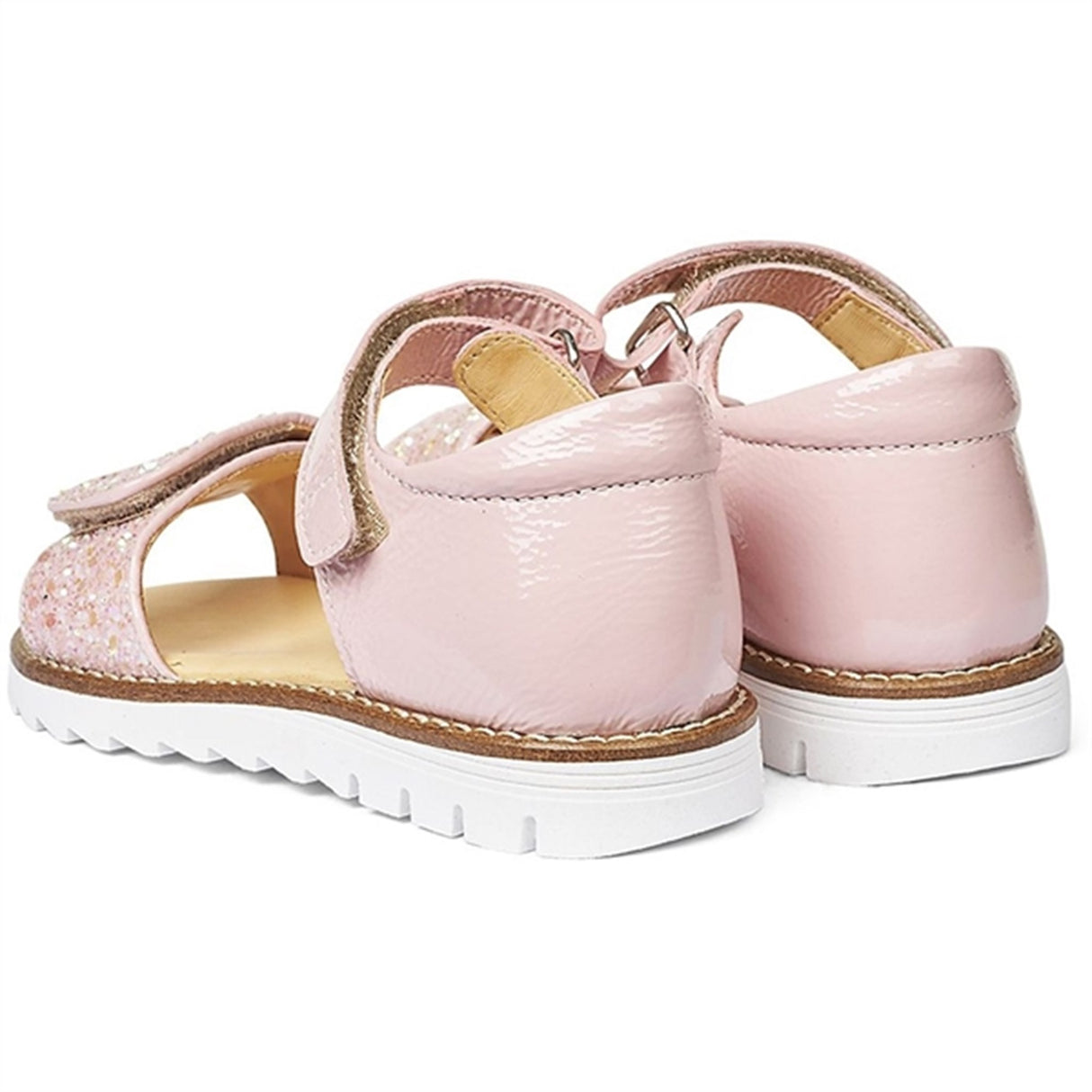 Angulus Sandal M. Velcrolukning Rosa/Rosa Glitter 3