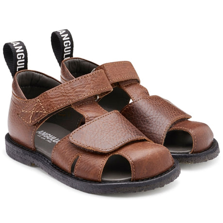 Angulus Sandal M. Velcrolukning Cognac