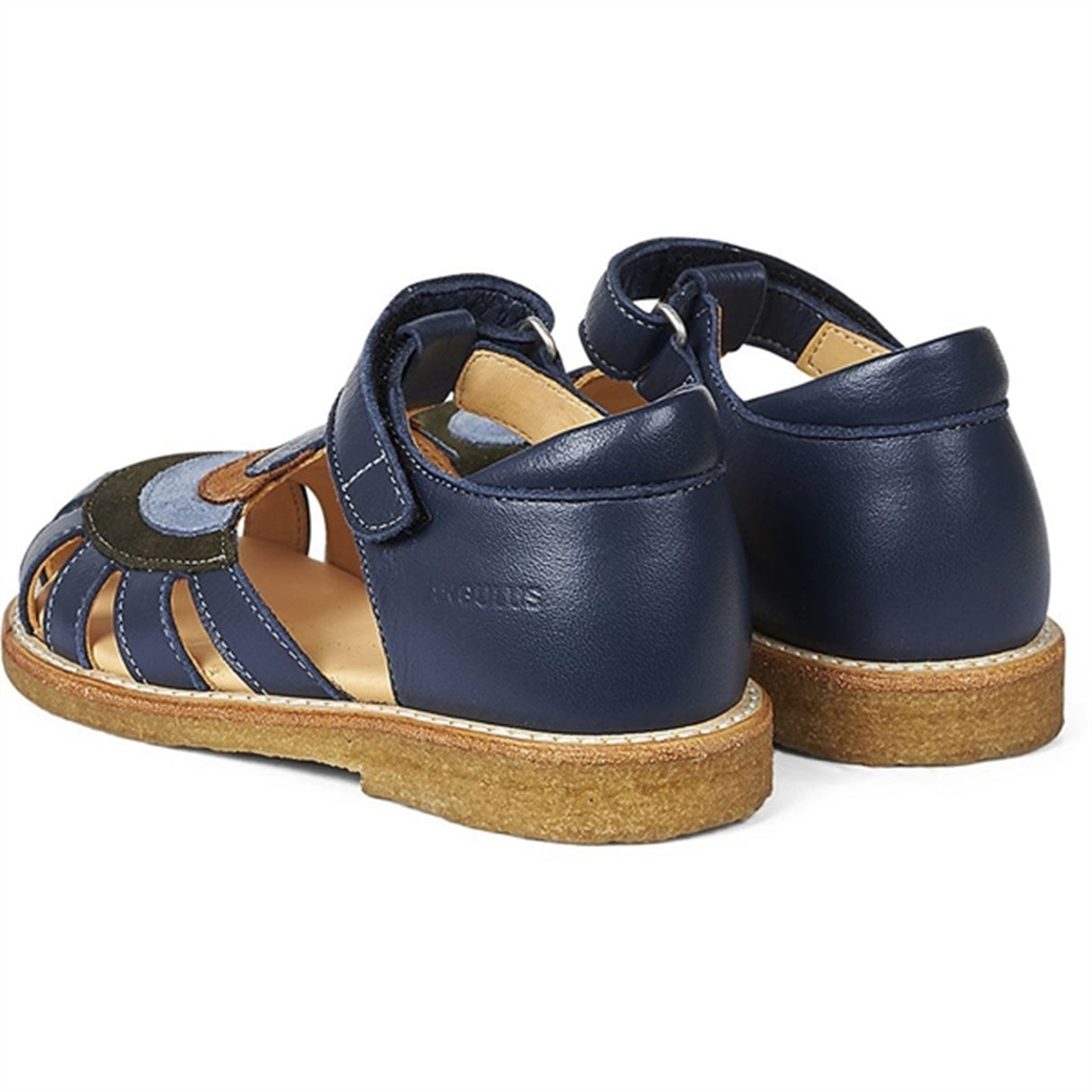 Angulus Sandal M. Regnbue Og Velcro Lukning Navy/Mørkgrøn/Blå/Cognac 3