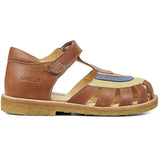 Angulus Sandal M. Regnbue Og Velcro Lukning Cognac/Gul/Blå/Fersken 2