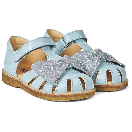 Angulus Sandal M. Sløjfe Og Velcrolukning Mint/Mint Glitter