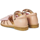 Angulus Sandal M. Sløjfe Og Velcrolukning Peach/Peach Glitter 3