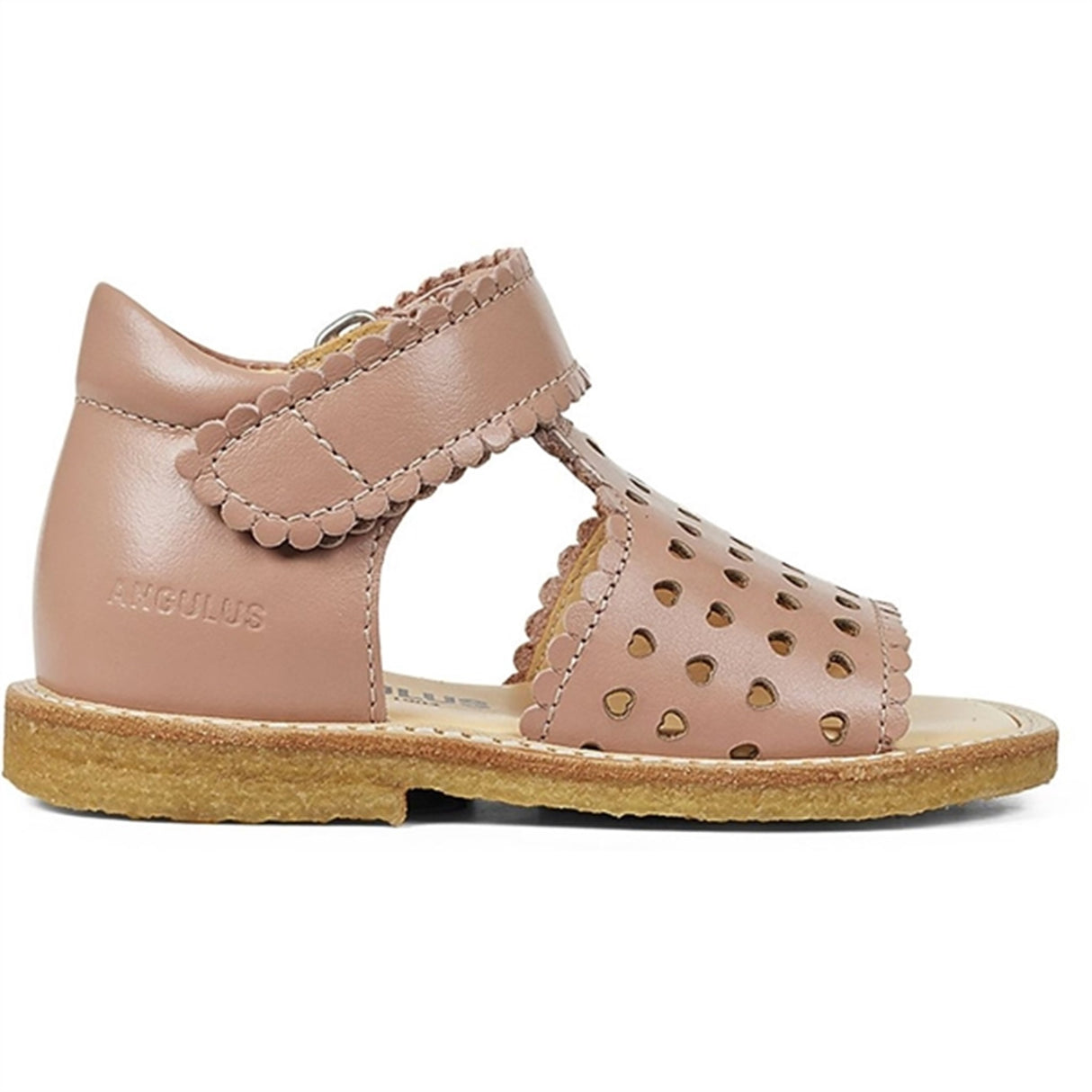 Angulus Begyndersandal M. Velcrolukning Og Hjerter Dark Peach 2