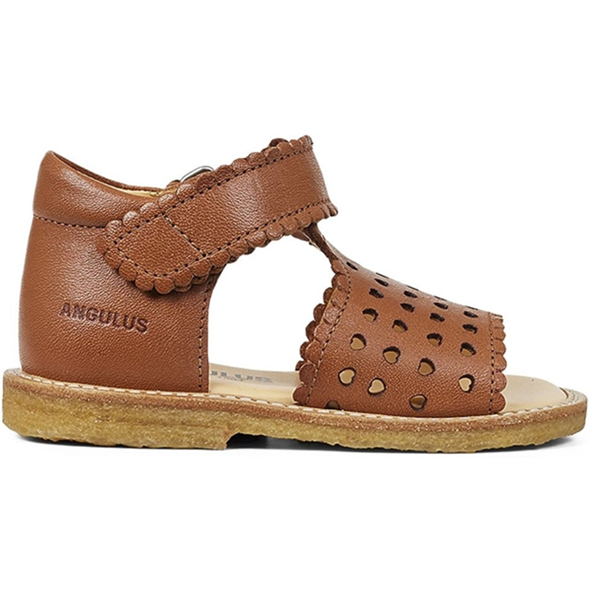 Angulus Begynder Sandal M. Velcrolukning Og Hjerter Cognac 2