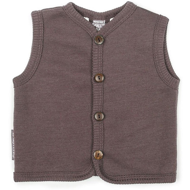 Smallstuff Uld Vest med Knapper Rose Brown