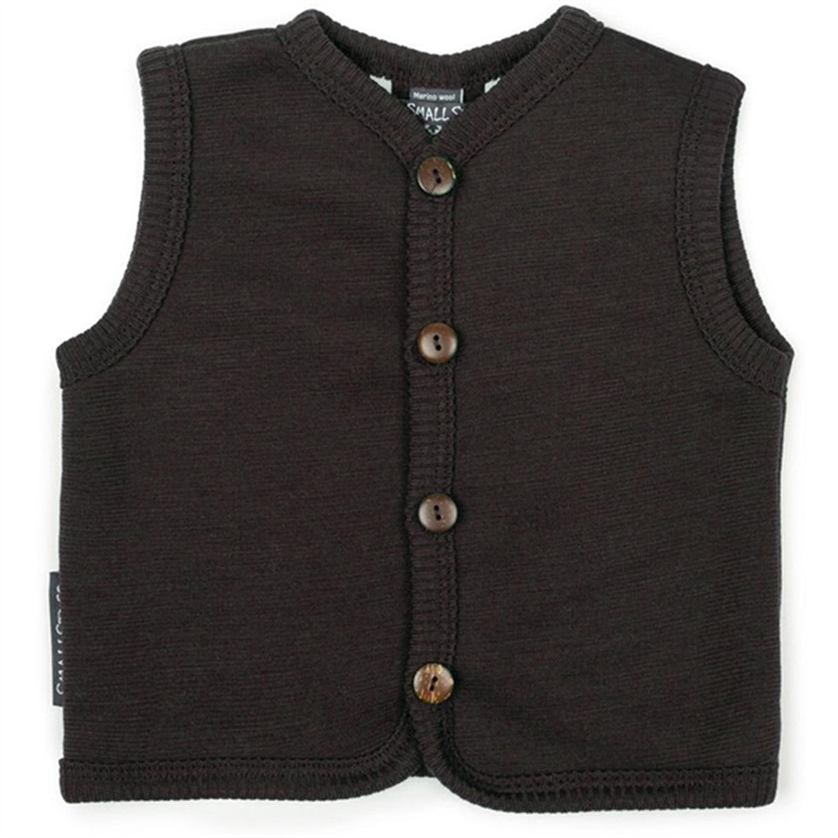 Smallstuff Uld Vest med Knapper Brown