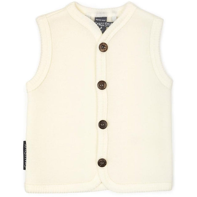 Smallstuff Uld Vest med Knapper Off White