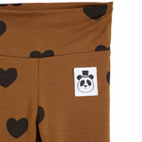 Mini Rodini Basic Hearts Brown Newborn Leggings