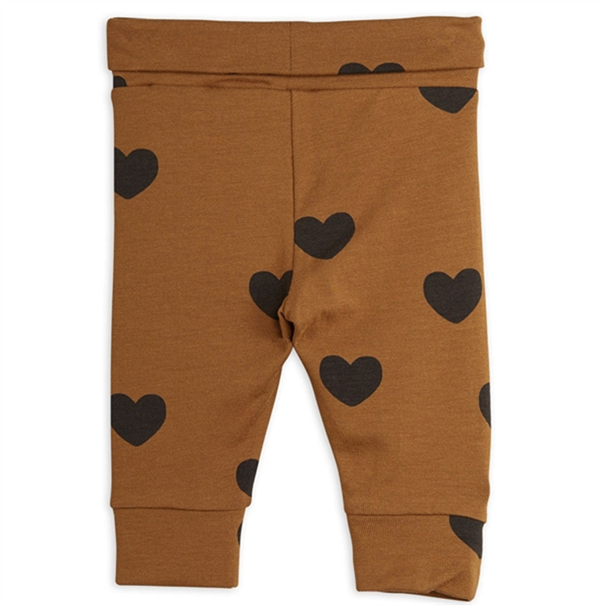 Mini Rodini Basic Hearts Brown Newborn Leggings