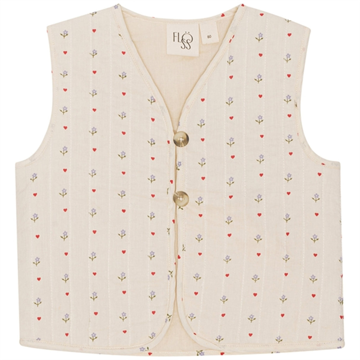 Flöss Wilma Quiltet Vest Heart Print