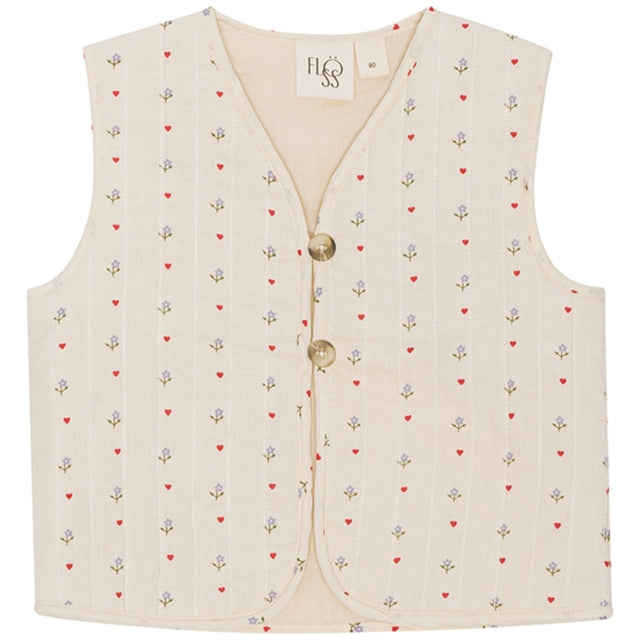 Flöss Wilma Quiltet Vest Heart Print