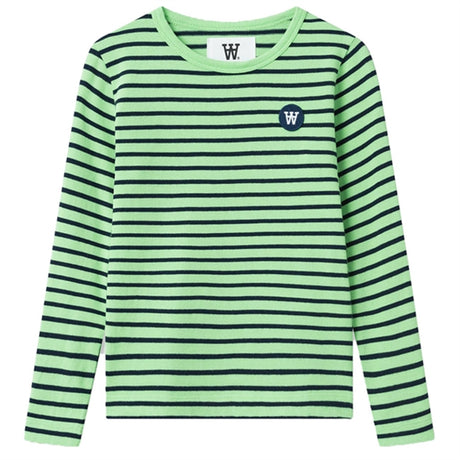 Wood Wood Pale Green/Navy Stripes Kim Bluse