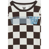 Wood Wood Off-White/Black Coffee Aop Kim Checkered Bluse 2