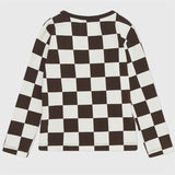 Wood Wood Off-White/Black Coffee Aop Kim Checkered Bluse 3