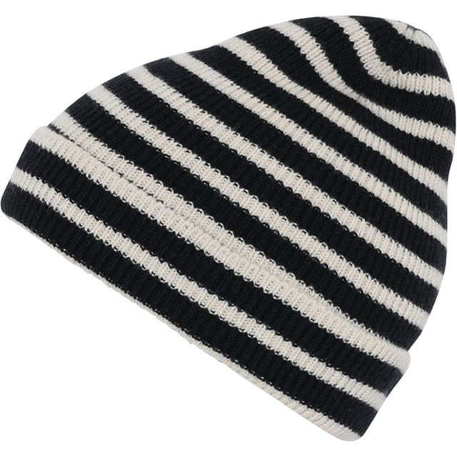 MP Danmark 97529 Bergen Uld Striped Beanie Dark Denim Melange