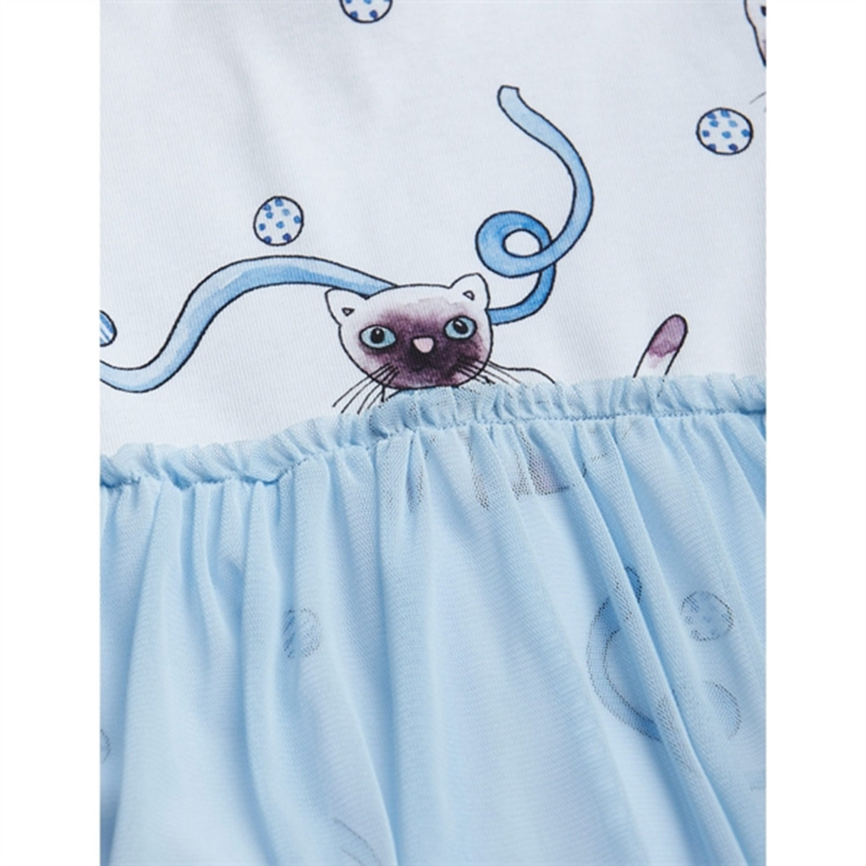 Mini Rodini Light blue Siamese Aop Tulle Kjole Body 4