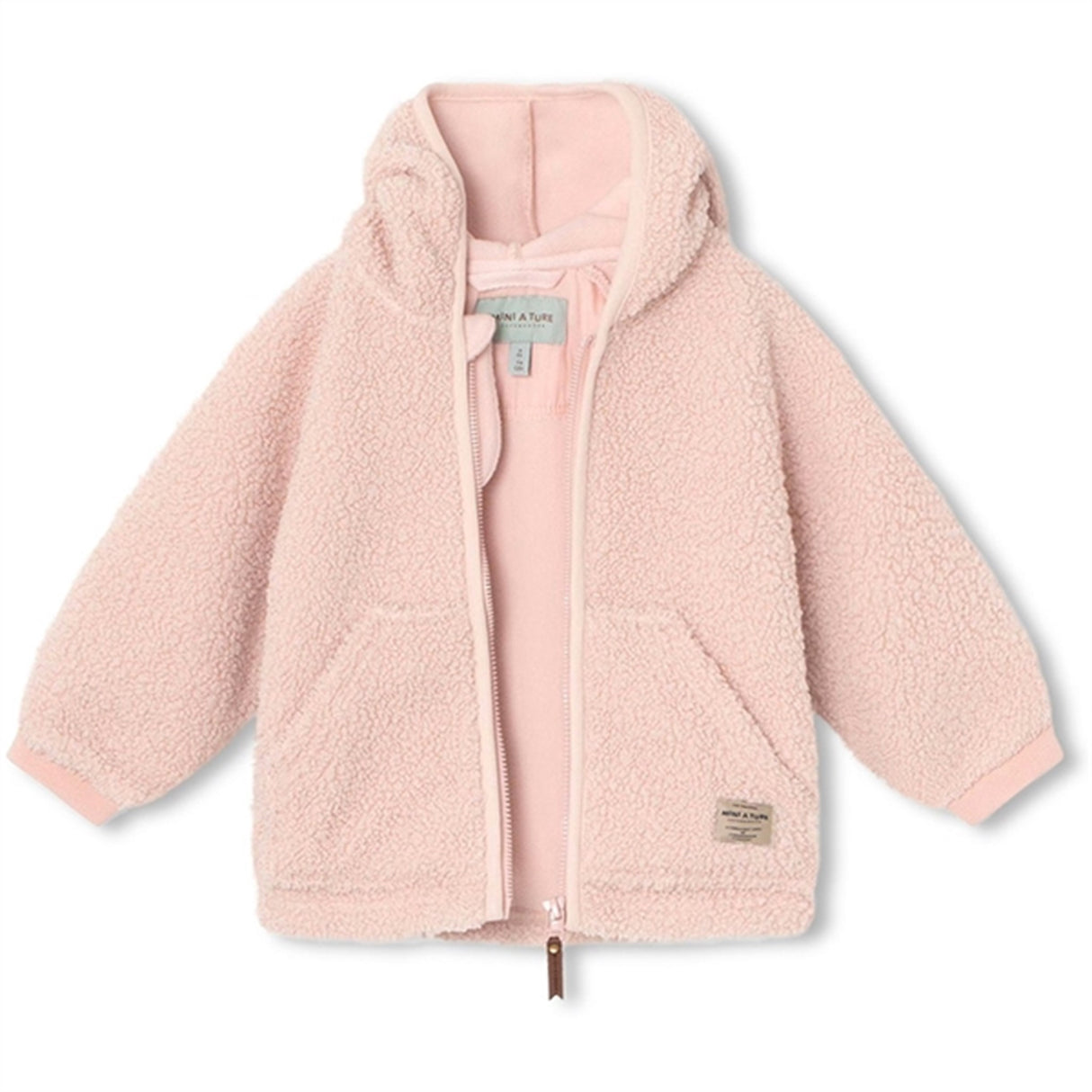 MINI A TURE Liff Teddy Fleece Jakke Rose Smoke 2