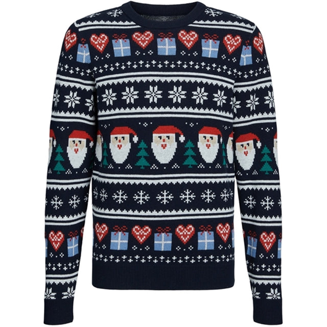 Jack & Jones Junior Total Eclipse Santa Claus Festive Xmas Strik Trøje