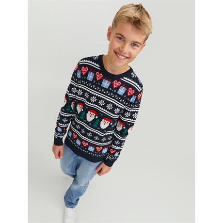 Jack & Jones Junior Total Eclipse Santa Claus Festive Xmas Strik Trøje 2