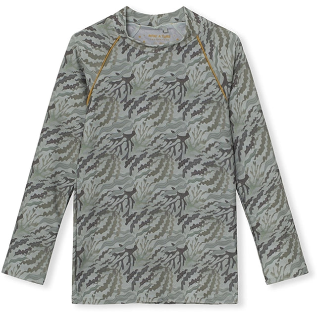 MINI A TURE Gani Printed UV50 Badebluse Sea Weed Camo