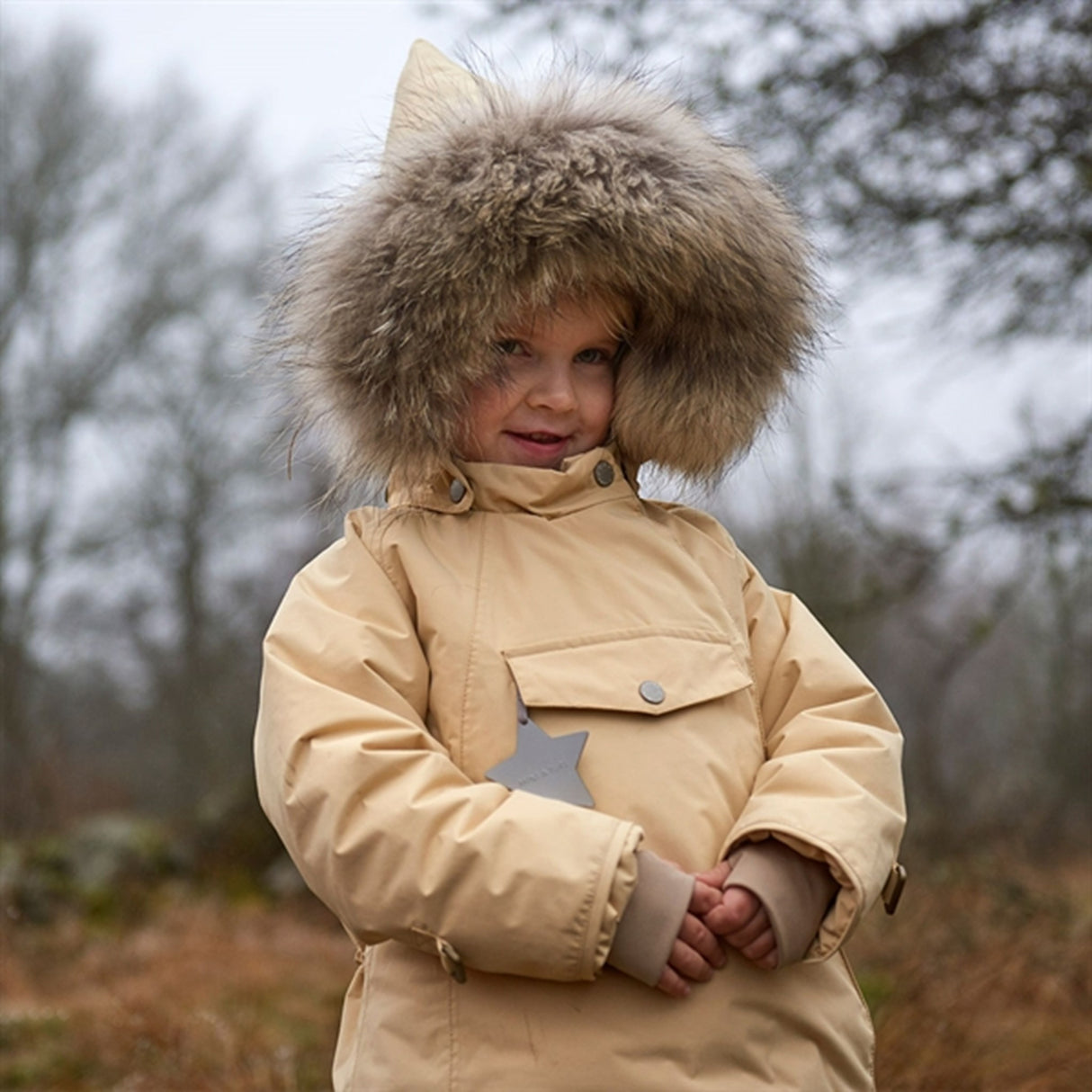 MINI A TURE Wang Fleece Fur Vinterjakke Semolina Sand 5