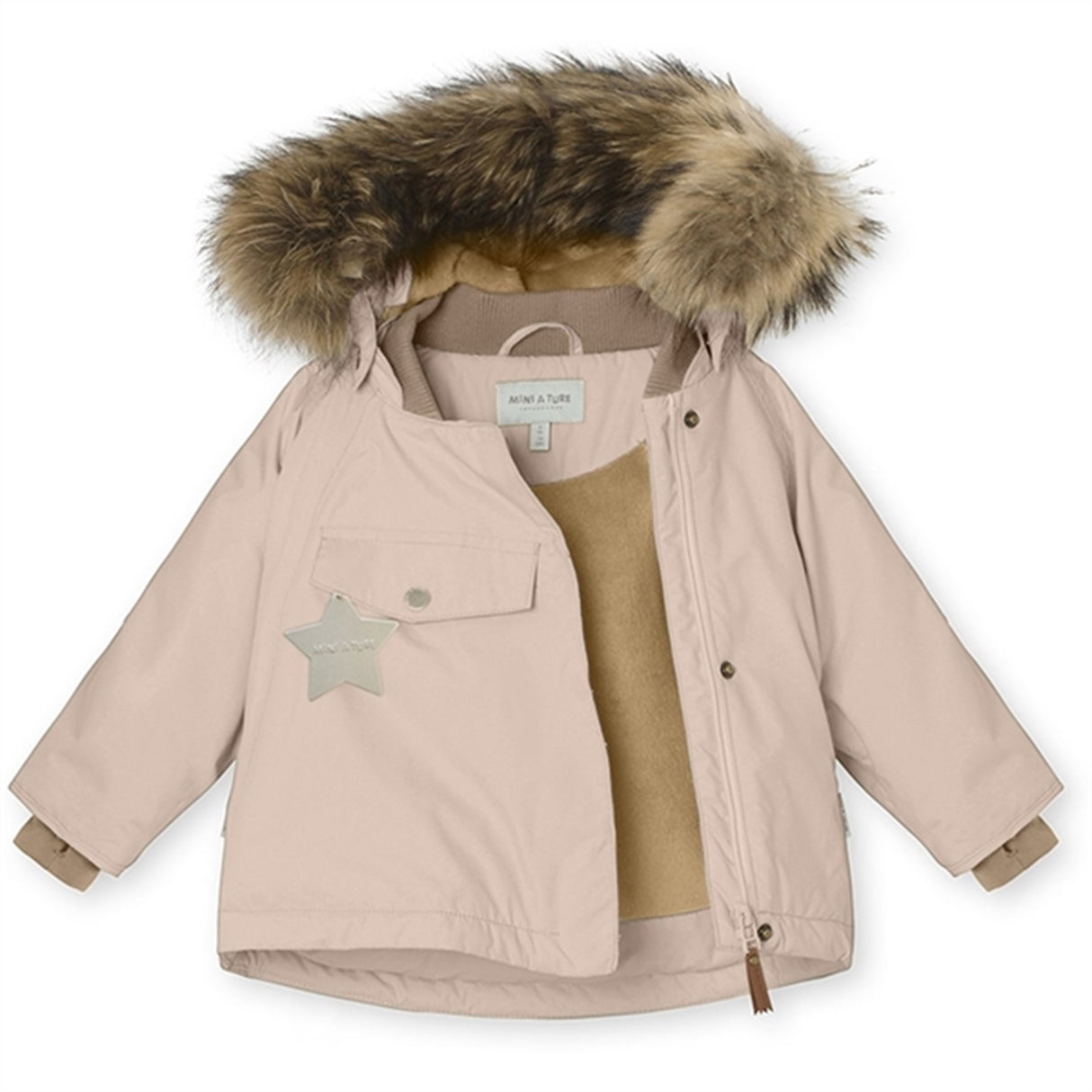 MINI A TURE Wang Fleece Fur Vinterjakke Rose Dust 3