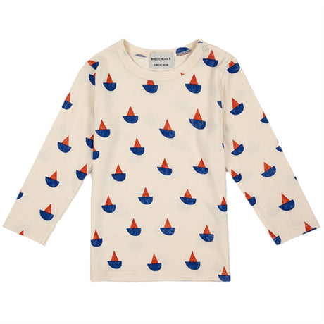 Bobo Choses White Sail Boat All Over Bluse