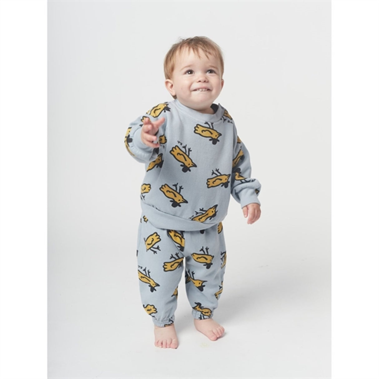 Bobo Choses Light Blue Mr Birdie All Over Sweatshirt 3