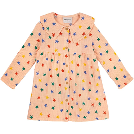 Bobo Choses Light Pink Multicolor Stars Kjole