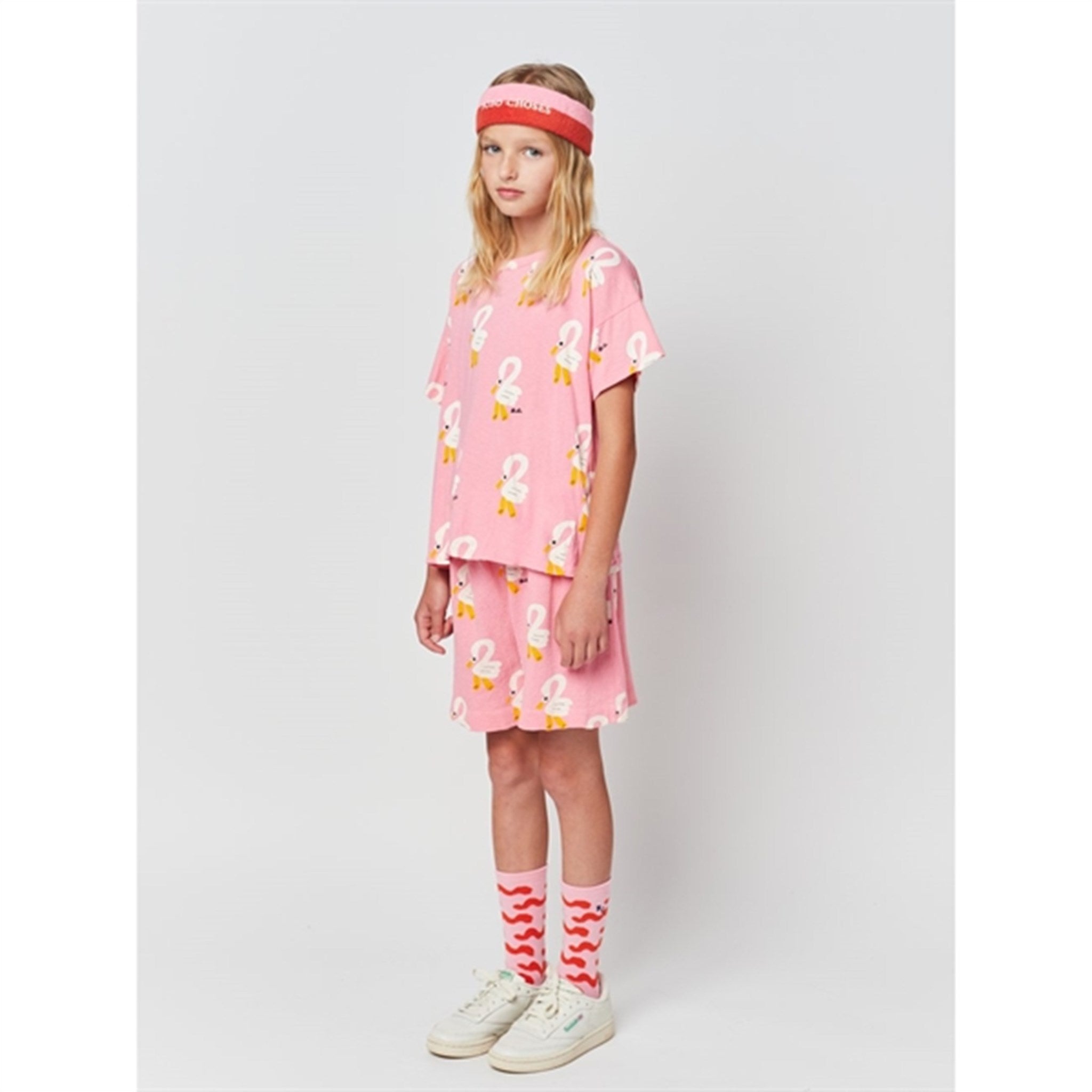 Bobo Choses Pink Pelican All Over T-Shirt 4