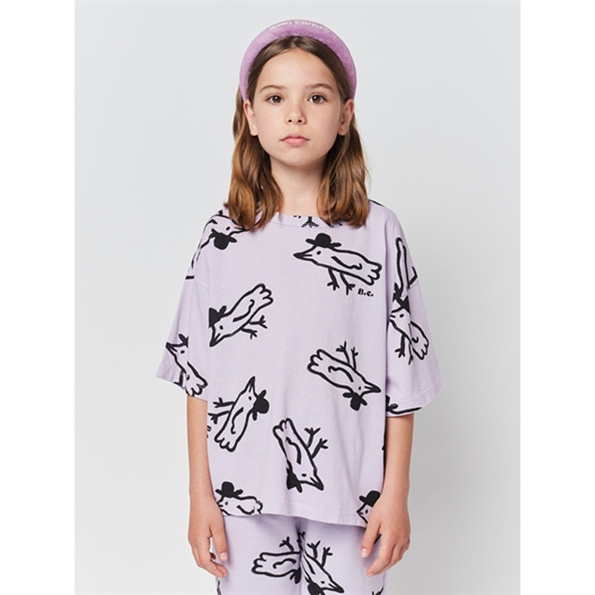 Bobo Choses Lavender Mr Birdie All Over T-Shirt 3