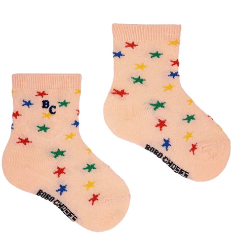 Bobo Choses Pink Multicolor Stars All Over Strømper