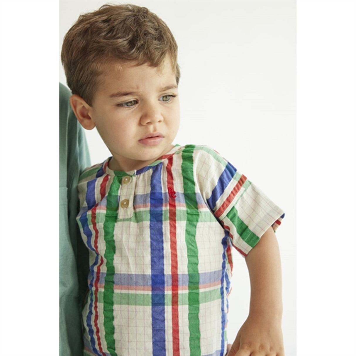 Bobo Choses Baby Madras Checks Woven Skjorte Short Sleeve Multicolor