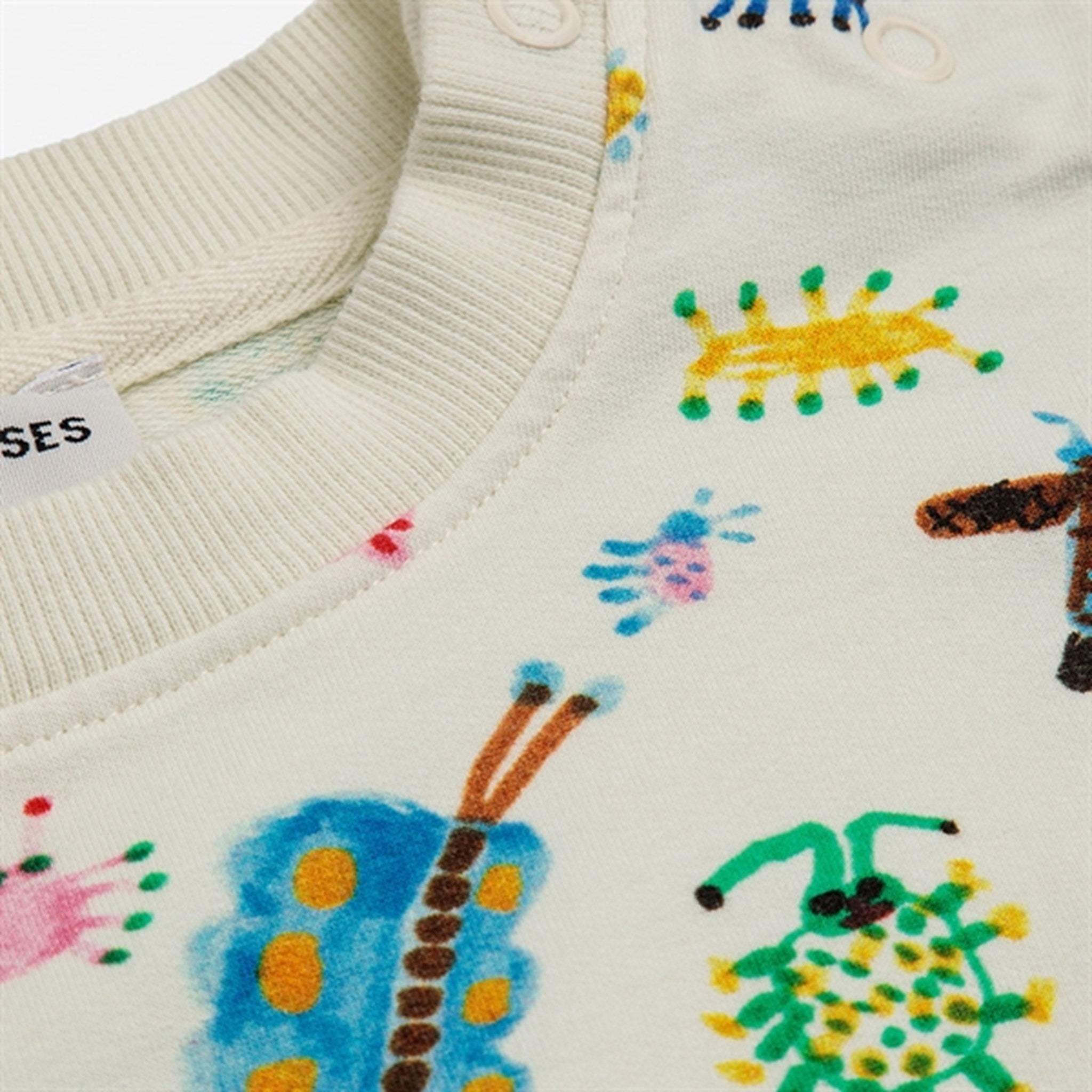Bobo Choses Baby Funny Insects All Over Sweatshirt Round Neck Offwhite 6