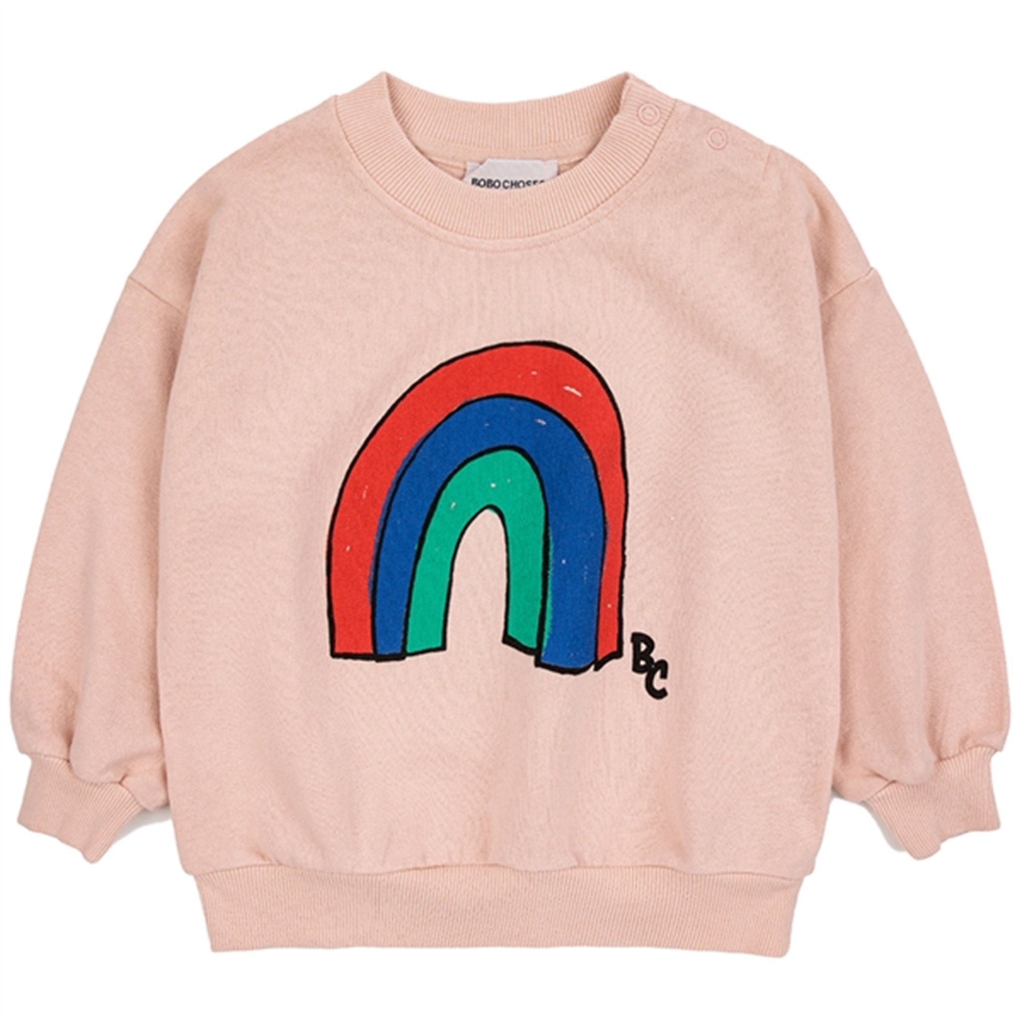 Bobo Choses Baby Rainbow Sweatshirt Round Neck Light Pink