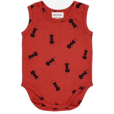 Bobo Choses Baby Ant All Over Body Sleeveless Burgundy Red