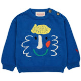 Bobo Choses Baby Happy Mask Jumper Round Neck Blue