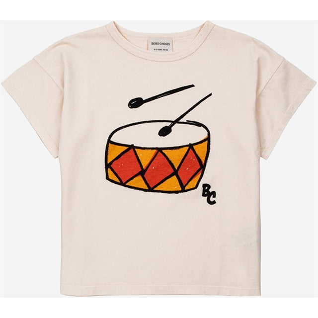 Bobo Choses Play The Drum T-Shirt Offwhite