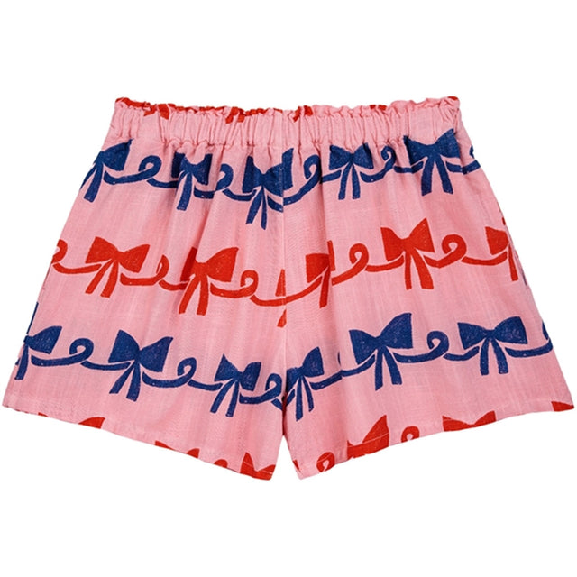 Bobo Choses Ribbon Bow All Over Woven Shorts Pink