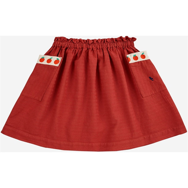 Bobo Choses Pockets Woven Nederdel Knee Length Burgundy Red