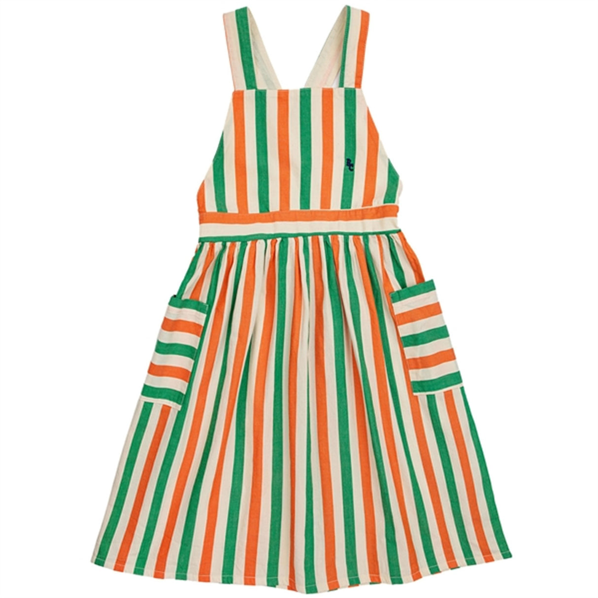 Bobo Choses Vertical Stripes Woven Kjole Knee Lenght Offwhite