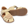 Pom Pom Begyndersandal Flower Velcro Light Yellow Patent